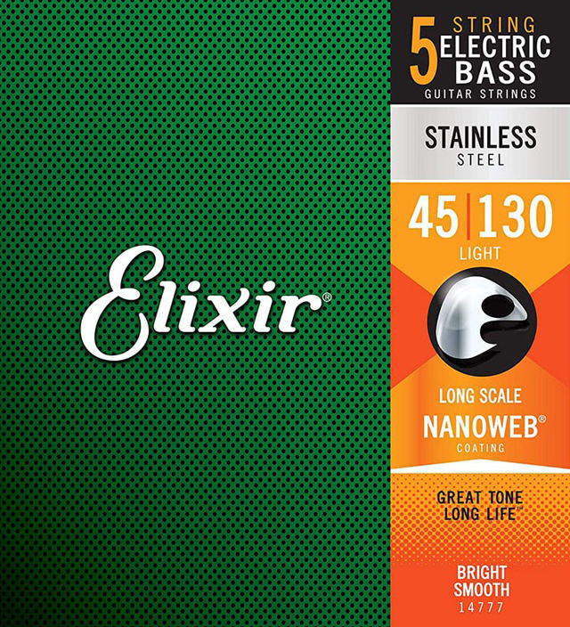 Elixir NANOWEB COATING / Stainless / Light / 45-130 / 14777 / LONG SCALE エリクサー