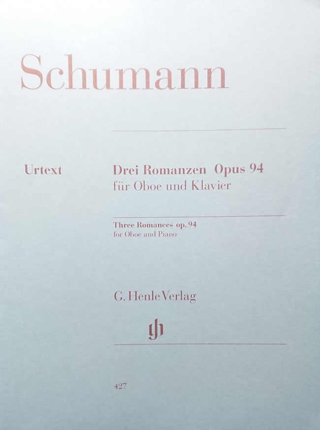 ヘンレ社 シューマン / 3つのロマンス op.94（オーボエ洋書) G. Henle Verlag ロベルト　アレクサンダー