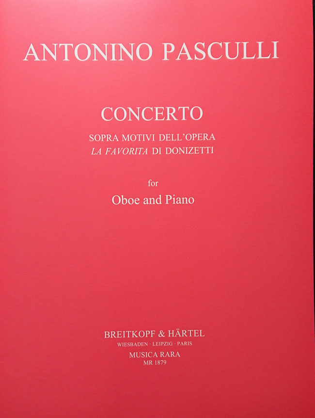 パスキューリ / ドニゼッティの「ラ・ファヴォリータ」の主題による協奏曲（オーボエ洋書)