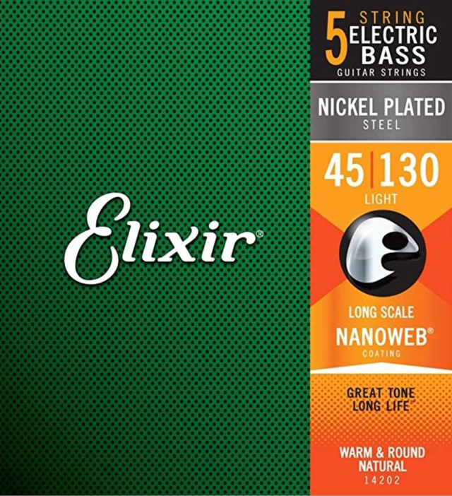 Elixir NANOWEB COATING / Nickel / Light / 45-130 / 14202 / LONG SCALE エリクサー