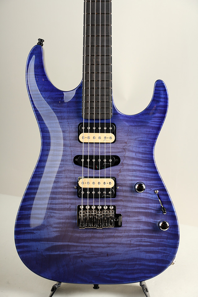 Marchione Guitars Set Neck Carve Top 1pcs Figured Maple African Mahogany H/S/H Trans Blue マルキオーネ　ギターズ SM2024