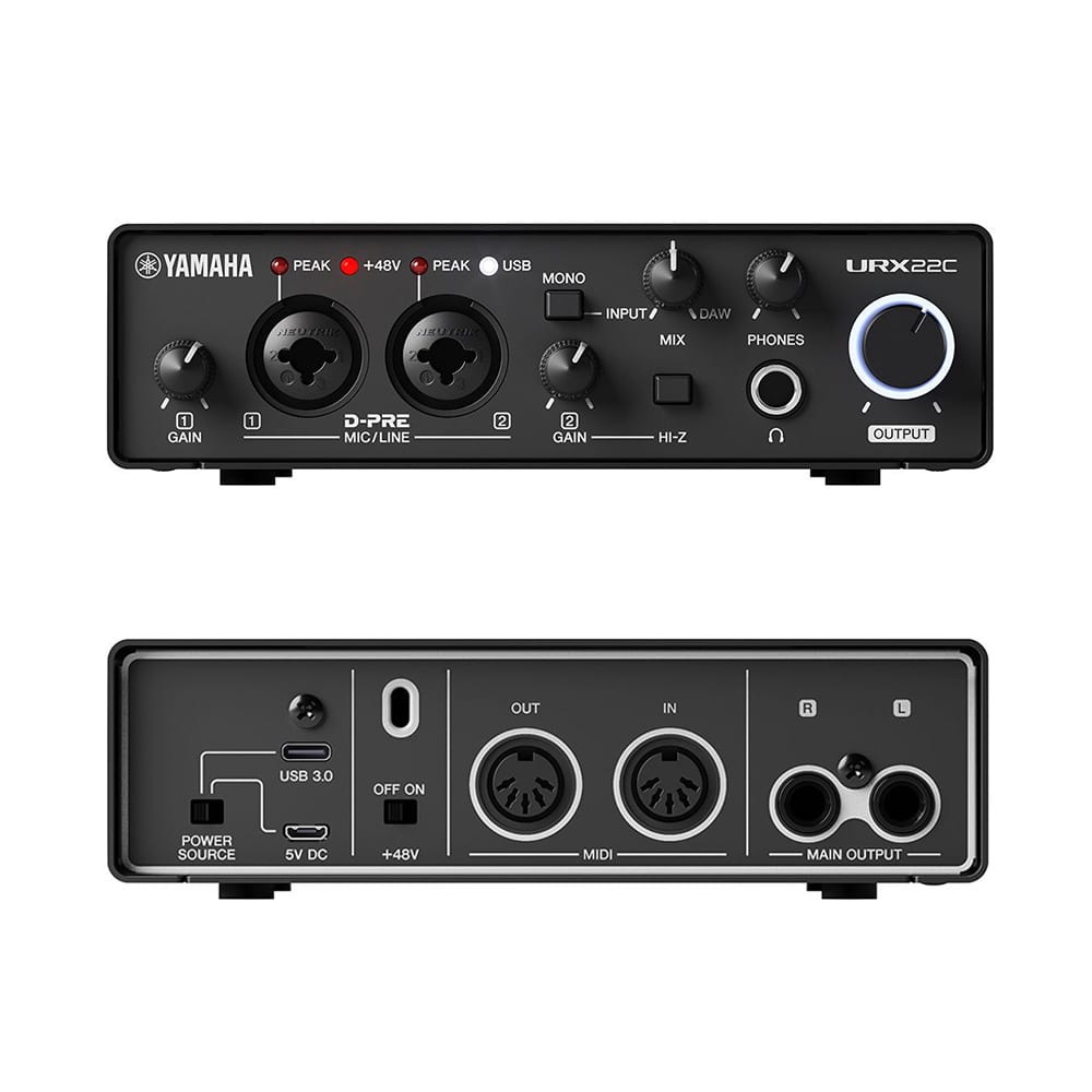 YAMAHA オーディオ MIDI インターフェイス URX22C / 2コンボ入力 USB-C 32ビット/192 kHz対応