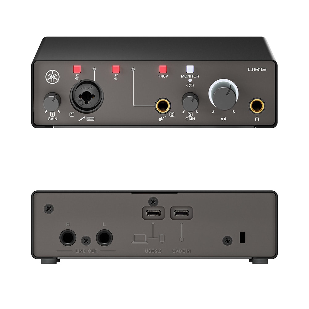 YAMAHA オーディオ インターフェイス UR12MK3 B ブラック / 2入力 2出力 USB-C ブラック DZONE