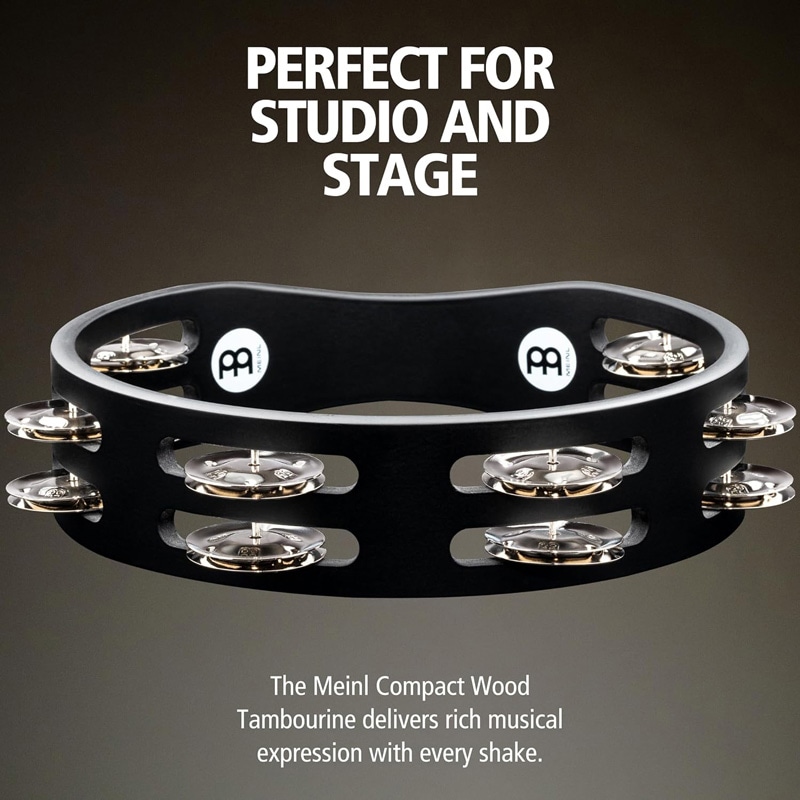 MEINL Percussion マイネル タンバリン Compact Wood Tambourine CTA2S-BK ブラック コンパクト ウッド タンブリン 【国内正規品】