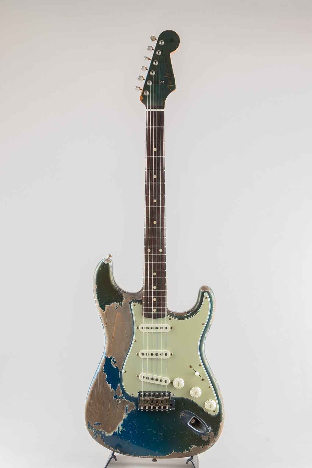 MBS 1962 Stratocaster Heavy Relic/Heavy Aged Dark Lake Placid Blue Matching Head by Dale Wilson