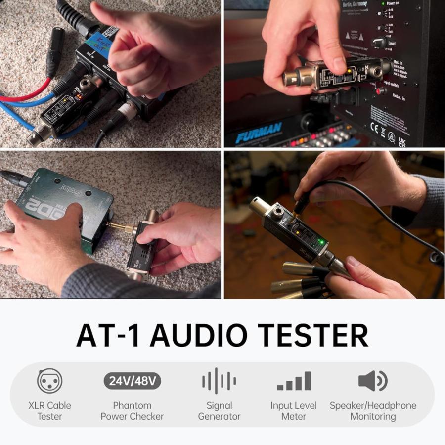 Xvive AT-1 ポータブルオーディオテスター ケーブルテスター ファンタム電源 チェッカー ヘッドホンモニター