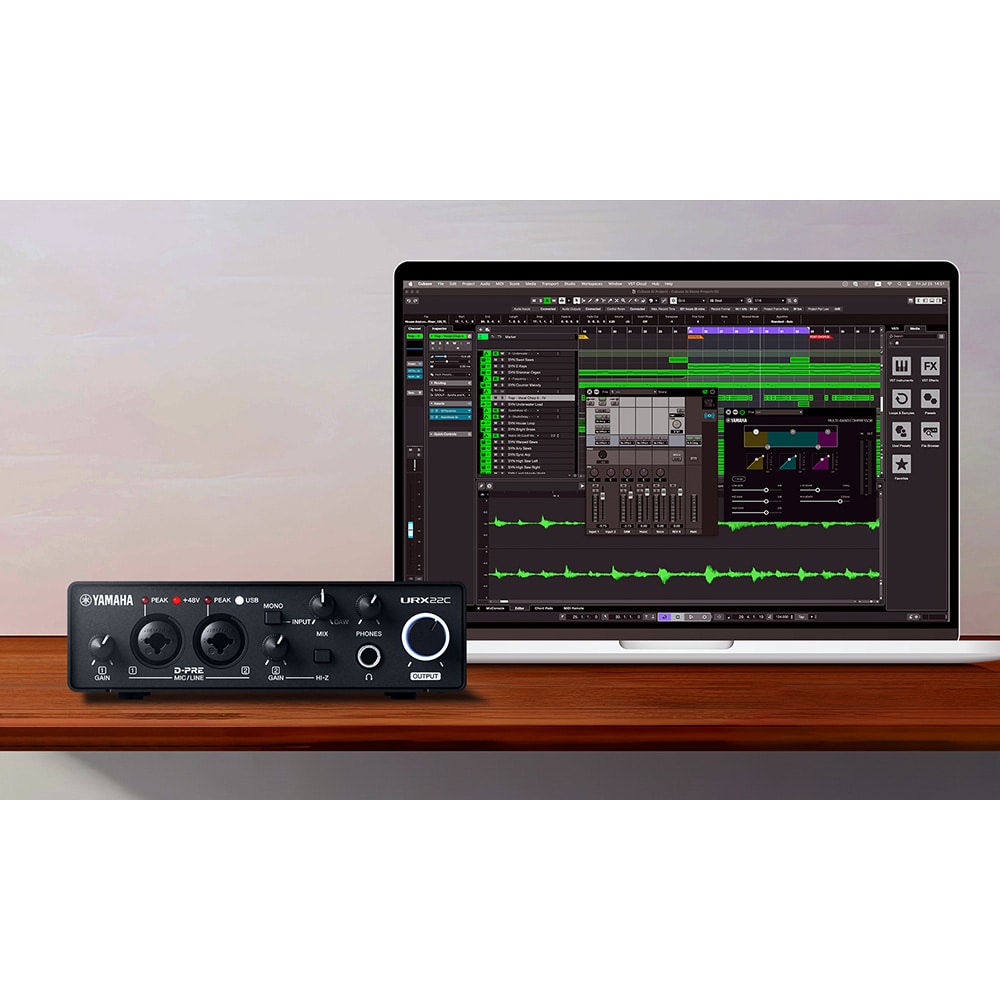 YAMAHA オーディオ MIDI インターフェイス URX22C / 2コンボ入力 USB-C 32ビット/192 kHz対応