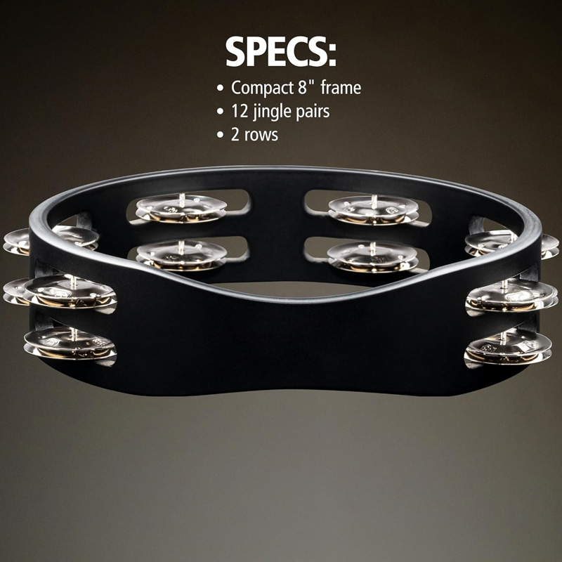 MEINL Percussion マイネル タンバリン Compact Wood Tambourine CTA2S-BK ブラック コンパクト ウッド タンブリン 【国内正規品】