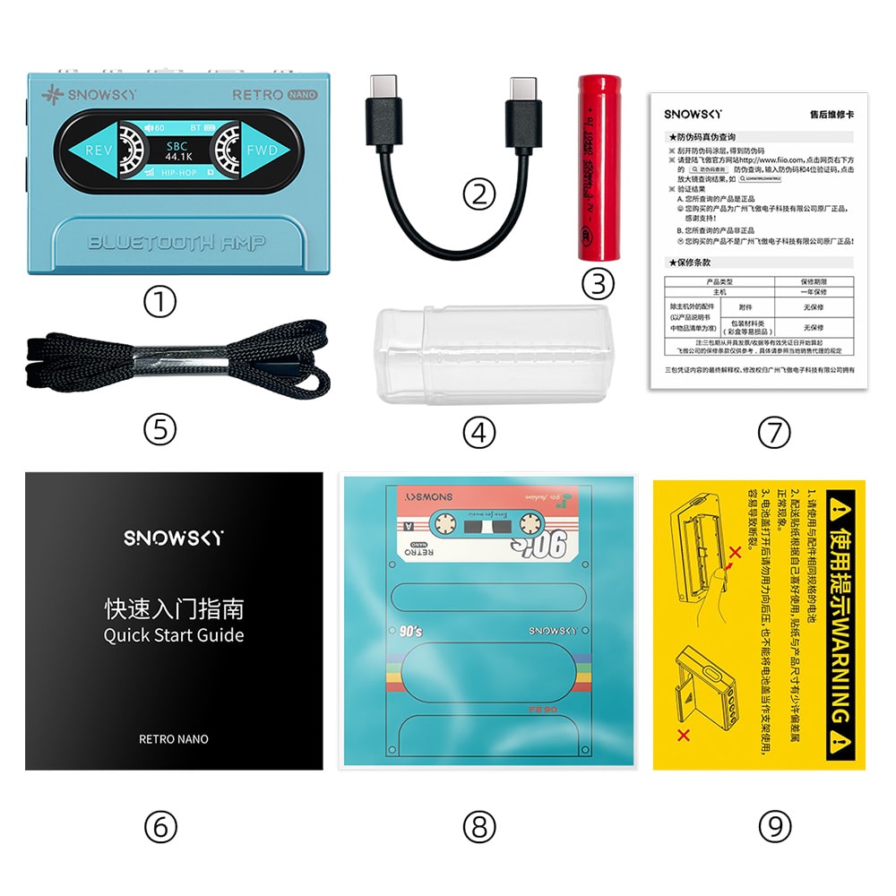 《ロゴ入りクロスプレゼント》 FIIO Bluetoothアンプ Snowsky RETRO NANO ブルー (FIO-SSRETRONANO-L) ブルー DZONE