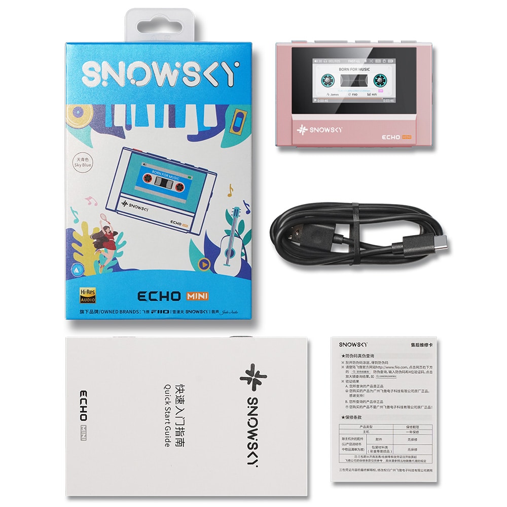 《ロゴ入りクロスプレゼント》 FIIO デジタルオーディオプレーヤー Snowsky ECHO MINI ピンク + 専用ケース SK-ECHOMINI セット ピンク DZONE