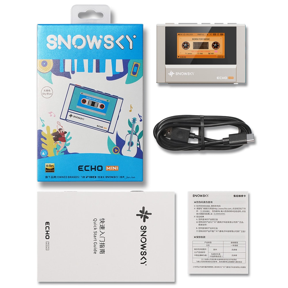 《ロゴ入りクロスプレゼント》 FIIO デジタルオーディオプレーヤー Snowsky ECHO MINI ゴールド + 専用ケース SK-ECHOMINI セット ゴールド DZONE
