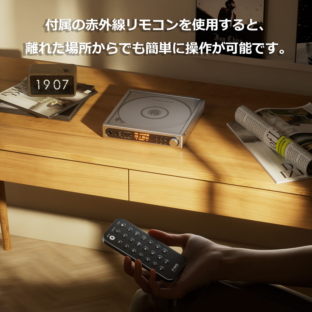 FIIO CDプレーヤー DM15 R2R ホワイト + 専用PUレザーケース NEST-DM15 R2R オレンジ セット 《ロゴ入りクロスプレゼント》 ホワイト/オレンジ DZONE