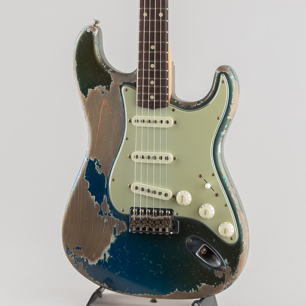 MBS 1962 Stratocaster Heavy Relic/Heavy Aged Dark Lake Placid Blue Matching Head by Dale Wilson