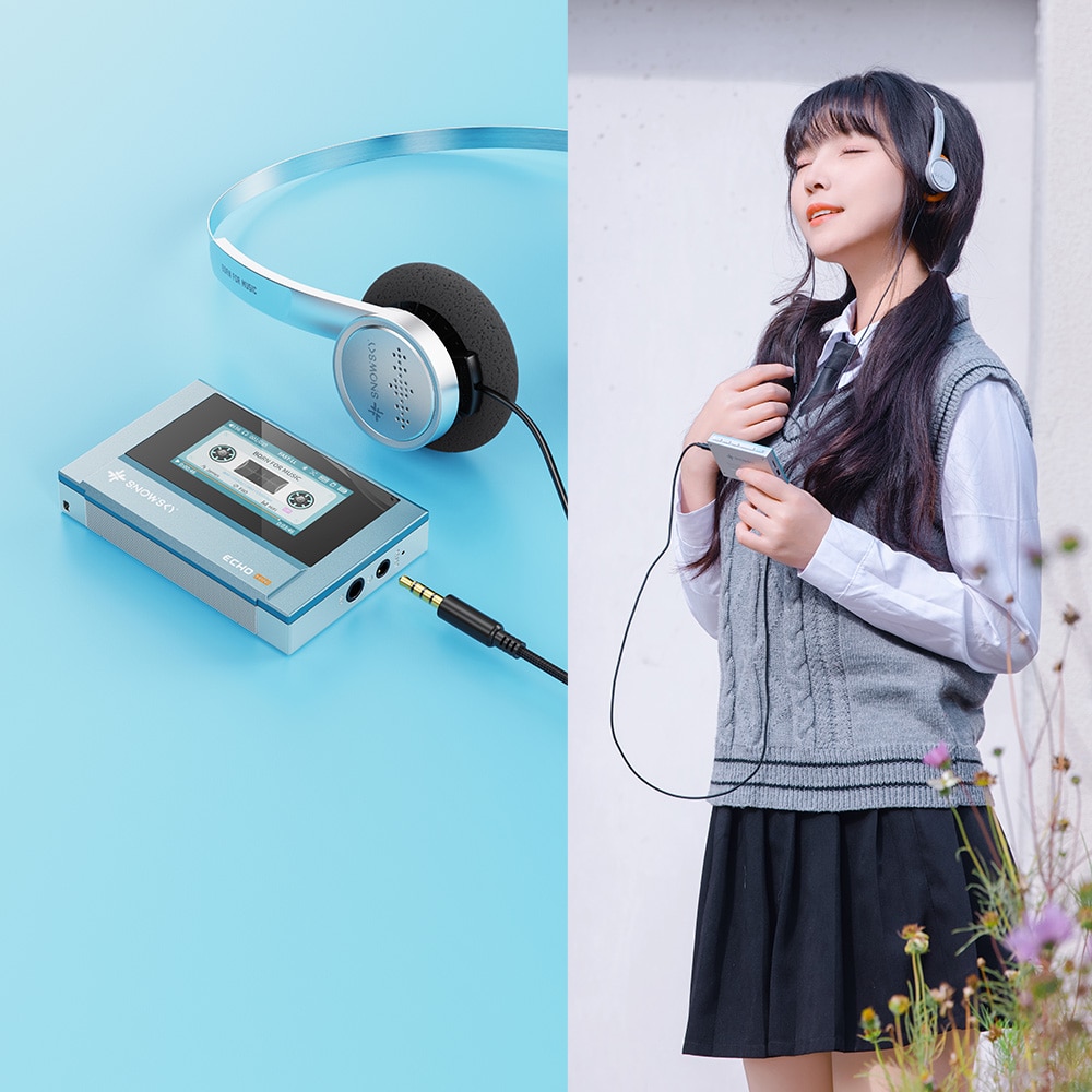 《ロゴ入りクロスプレゼント》 FIIO デジタルオーディオプレーヤー Snowsky ECHO MINI ブルー + 専用ケース SK-ECHOMINI セット ブルー DZONE