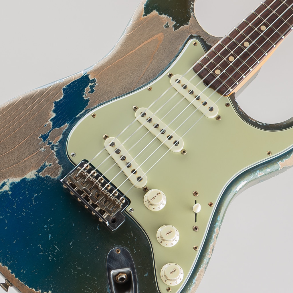 MBS 1962 Stratocaster Heavy Relic/Heavy Aged Dark Lake Placid Blue Matching Head by Dale Wilson