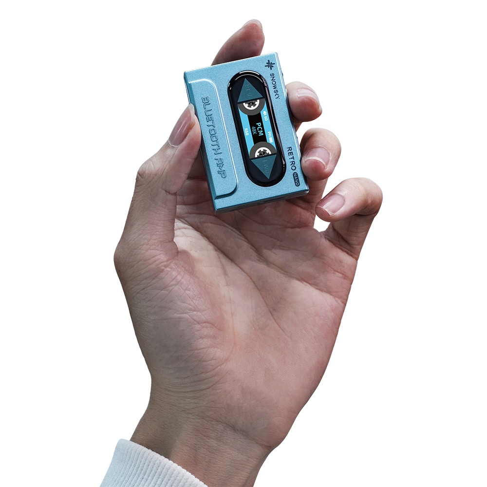 《ロゴ入りクロスプレゼント》 FIIO Bluetoothアンプ Snowsky RETRO NANO ブルー + 専用ケース SK-SSRNANO ブルー セット ケースセット/ブルー DZONE