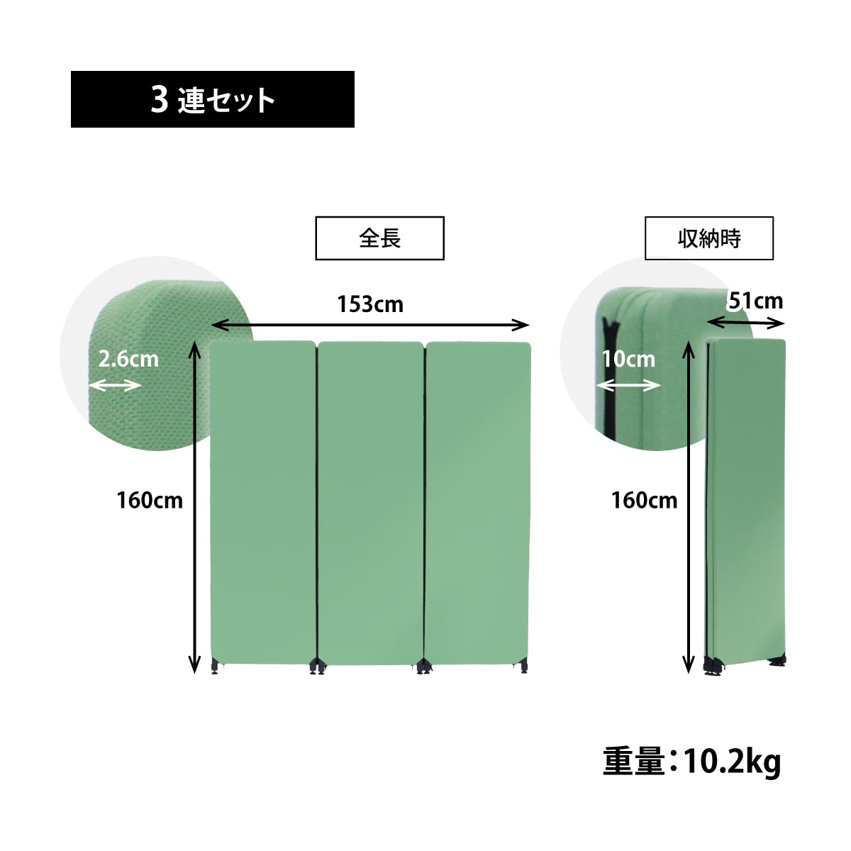 林製作所 オーディオルームパネル GP-03 グリーン【3連セット】 吸音 パーティション 【沖縄・離島配送不可】【組み立て式】【メーカー直送品】 グリーン【3連セット】 DZONE
