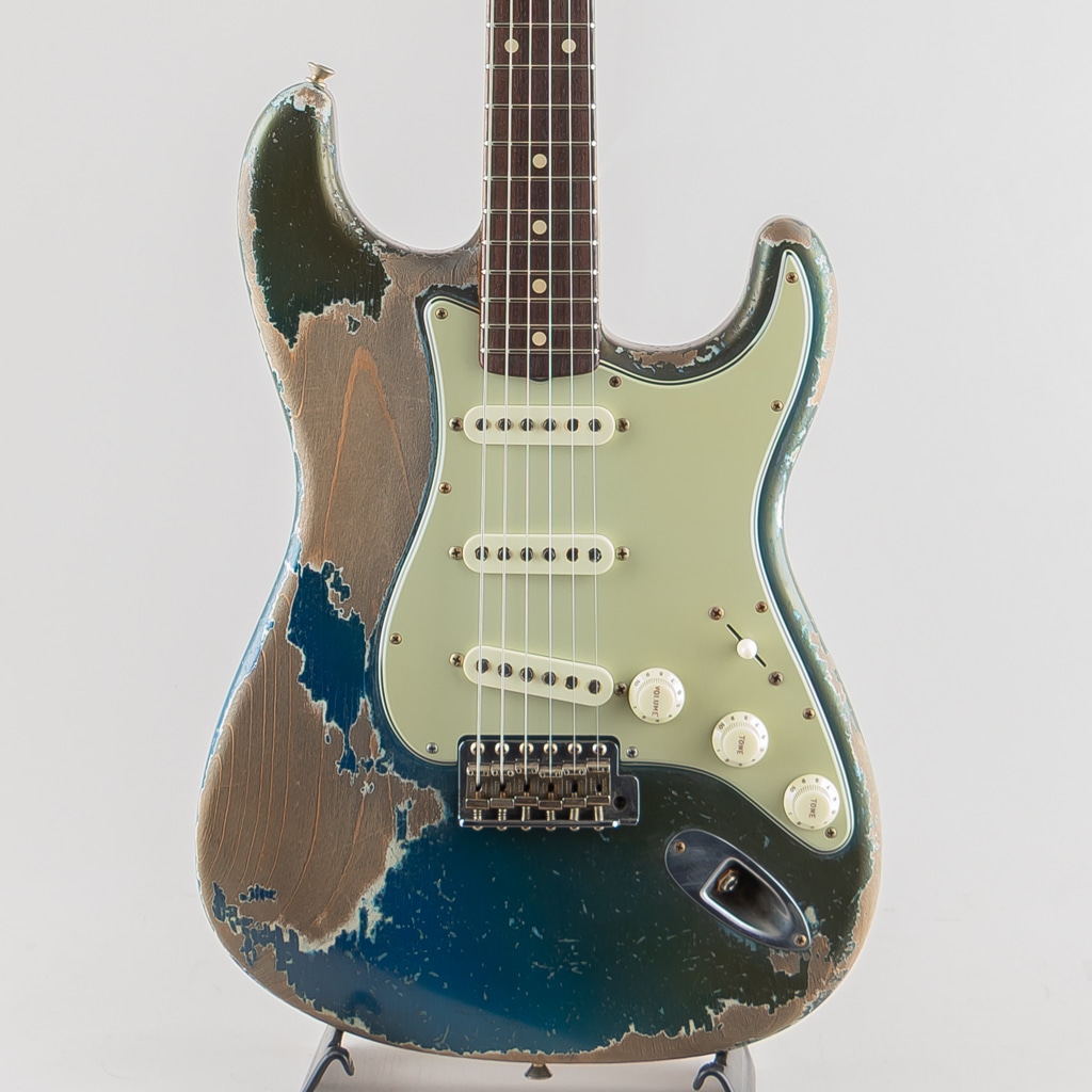 MBS 1962 Stratocaster Heavy Relic/Heavy Aged Dark Lake Placid Blue Matching Head by Dale Wilson