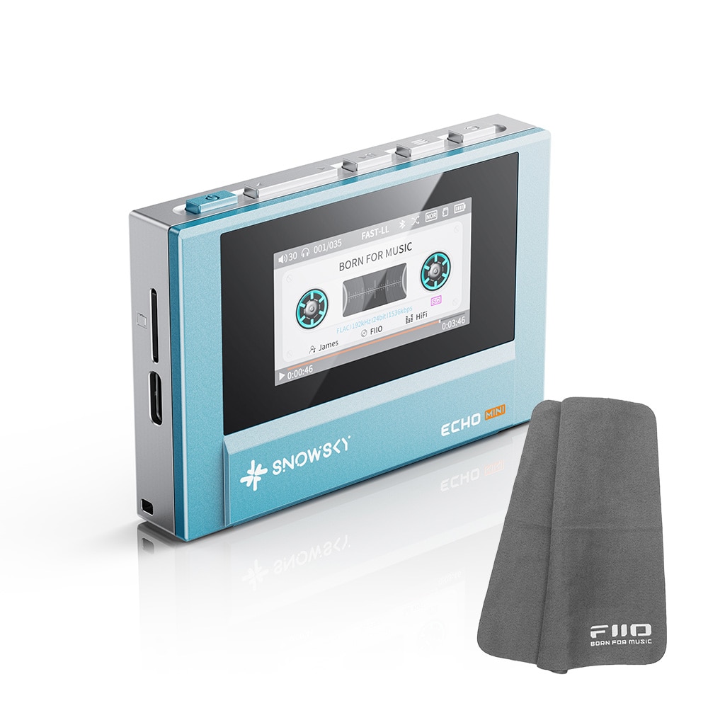 《ロゴ入りクロスプレゼント》 FIIO デジタルオーディオプレーヤー Snowsky ECHO MINI ブルー (FIO-SSEMINI-L) ブルー DZONE