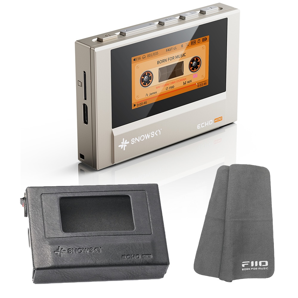 《ロゴ入りクロスプレゼント》 FIIO デジタルオーディオプレーヤー Snowsky ECHO MINI ゴールド + 専用ケース SK-ECHOMINI セット ゴールド DZONE