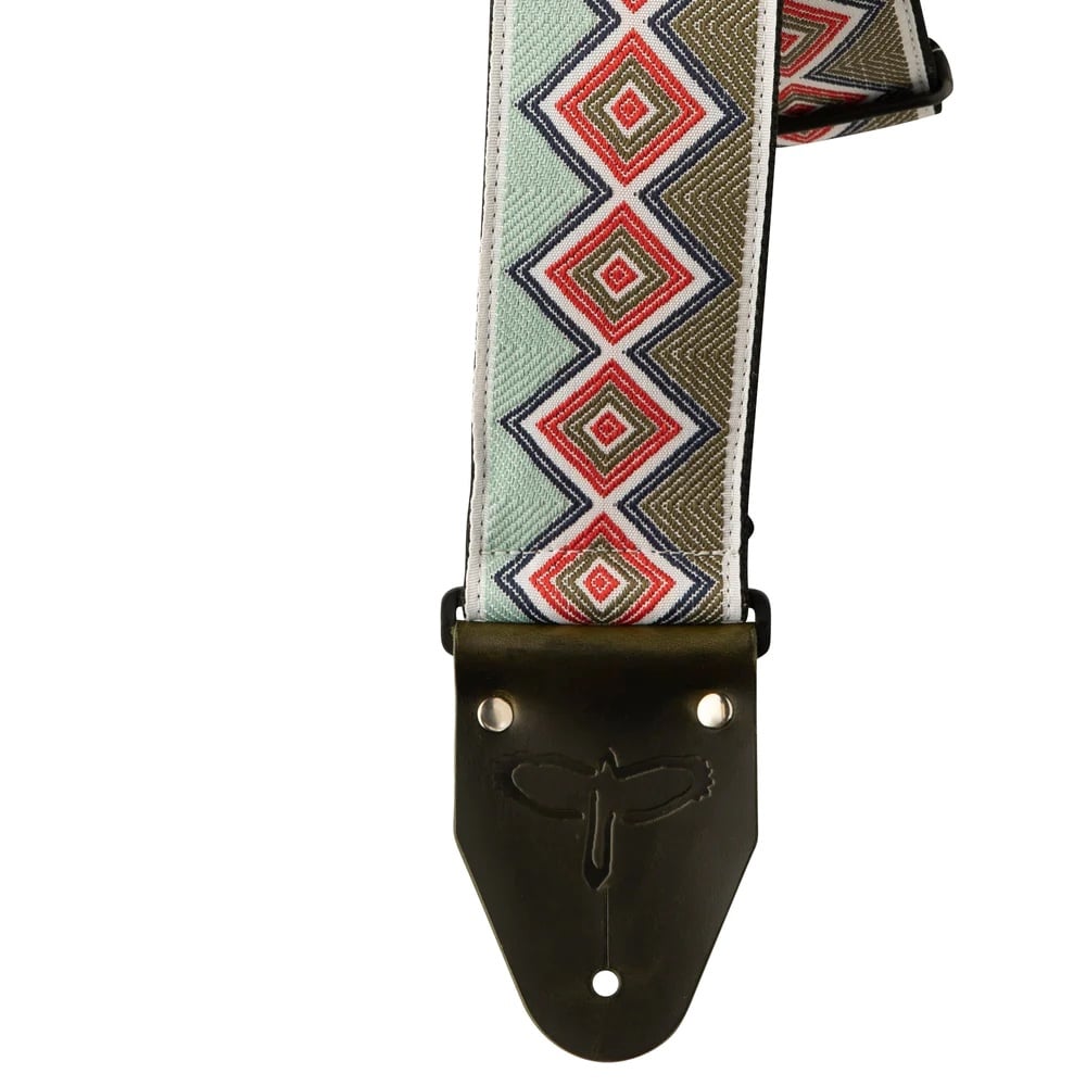 Green & Red 2.75" Wide Retro Jacquard Strap