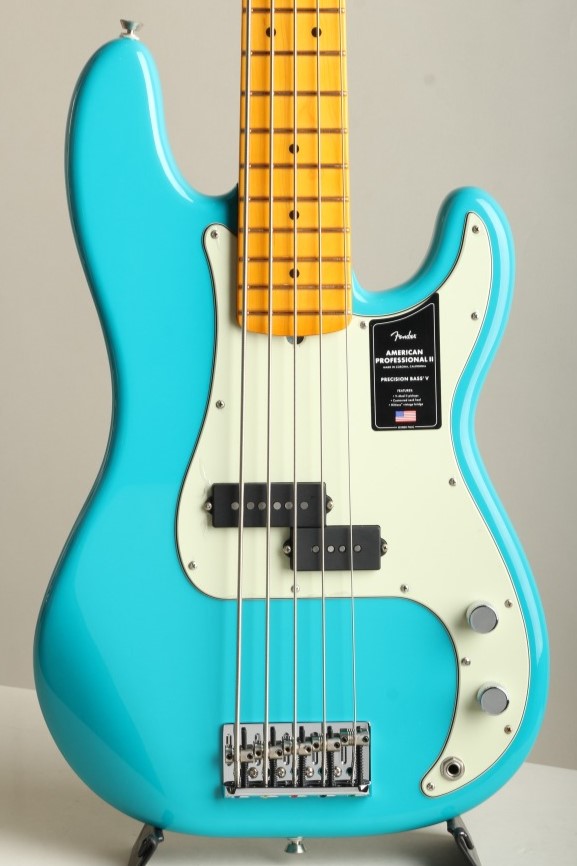 American Professional II Precision Bass V Miami Blue 2022