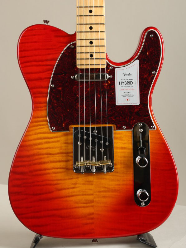 2024 Collection Made in Japan Hybrid II Telecaster Flame Sunset Orange Transparent