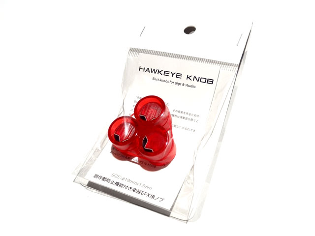 Hawkeye Knob (aura) 3個入りパック transparent red x black