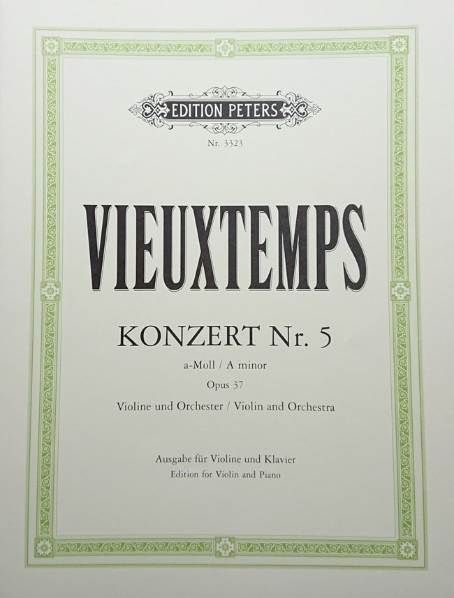 ヴュータン/バイオリン協奏曲 第五番 イ短調 Op.37（ヴァイオリン洋書）