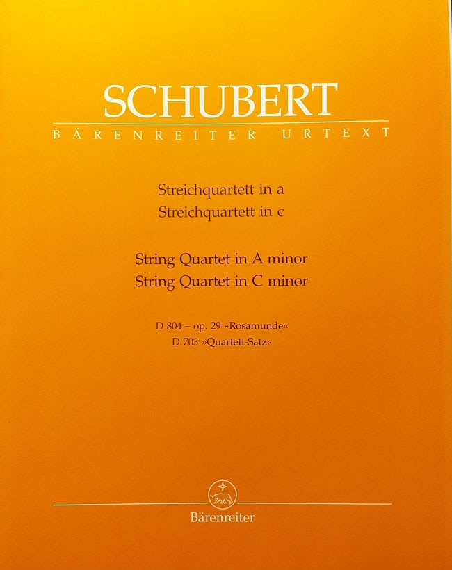 【弦楽4重奏】 シューベルト / 弦楽四重奏曲 イ短調 Op.29 「ロザムンデ」（弦楽器洋書）