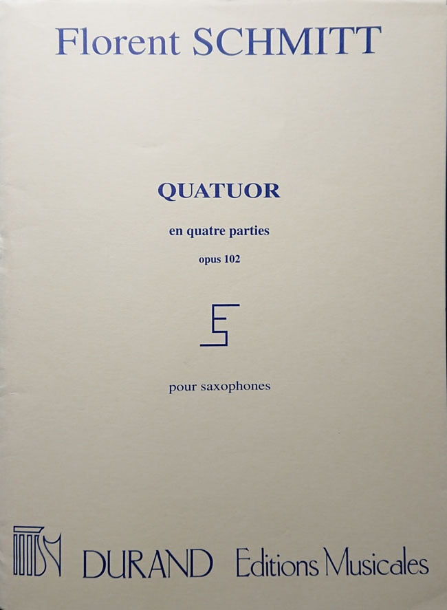 【4Sax】シュミット/四重奏曲　作品102（サックス4重奏洋書)