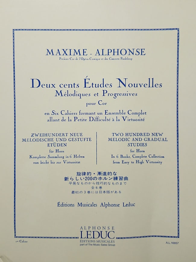 マキシム＝アルフォンス/200の新しい練習曲１：70の非常にやさしい練習曲(ホルン洋書)