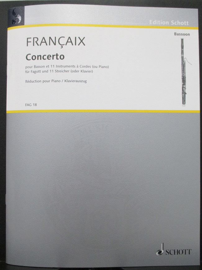 フランセ/ファゴットと11本の弦楽器のための協奏曲