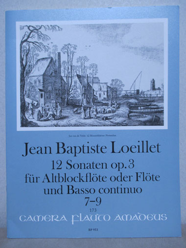 ルイエ　12のソナタ　Op.3　第7番～第9番（リコーダー洋書）