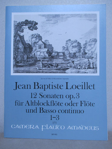ルイエ　12のソナタ　Op.3　第1番～第3番（リコーダー洋書）