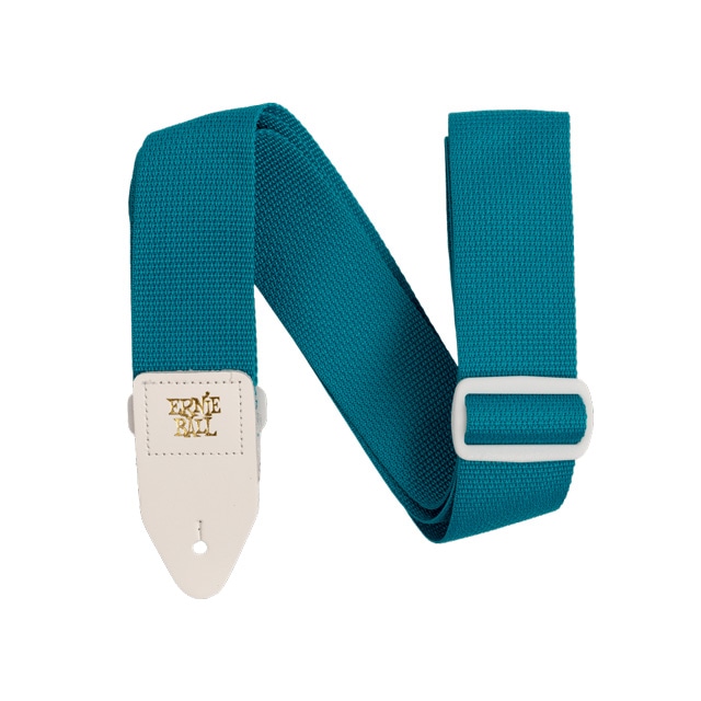 Polypro Guitar Strap/Bass Strap - Teal w/ White（P05349）