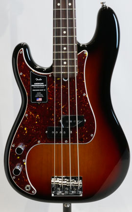 American Professional II Precision Bass LEFT-HAND 3-Color Sunburst / Rosewood