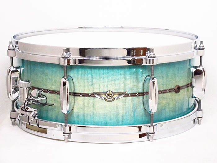 TMS1455SR ECB Star Maple Snare / Emerald Sea Curly Maple Burst