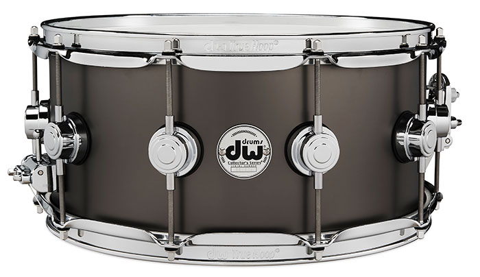 DW-SBB1465SD/BRASS/C Collector's Metal Snare / Satin Black Over Brass