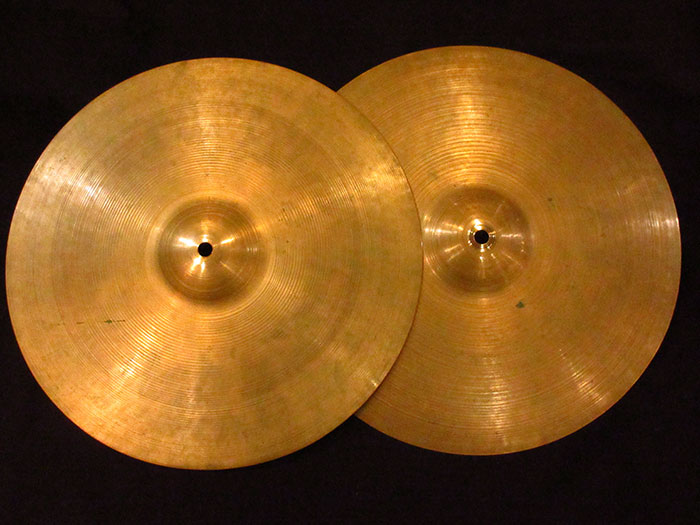 【VINTAGE】1946-55' A Zildjian Trans Stamp 14" HiHats 758g/828g / OverSize