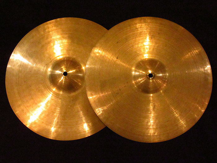 【VINTAGE】1946-55' A Zildjian Trans Stamp 14" HiHats 633g/696g