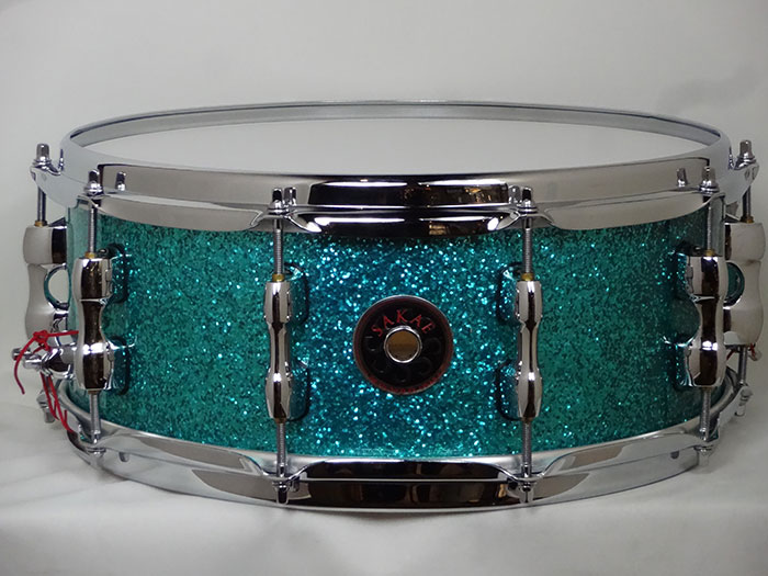 【初期ロッド】Evolved SD1455MA/M-TC 14"X5,5" Turquoise Champagne ロゴ入りスネアケース付