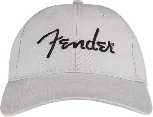 FENDER Embroidered Logo Dad Hat, Silver フェンダー