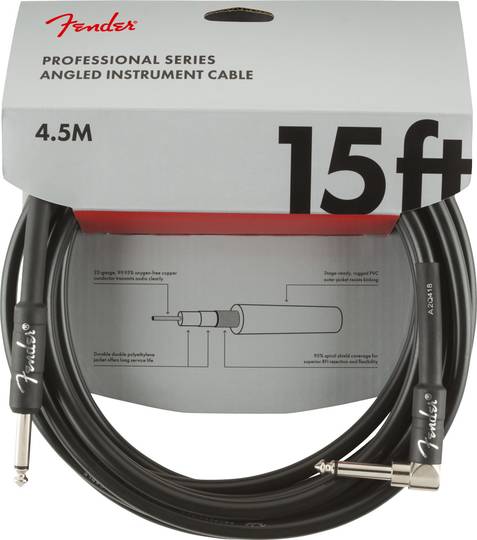FENDER Professional Series Instrument Cable, Straight/Straight, 15', Black フェンダー