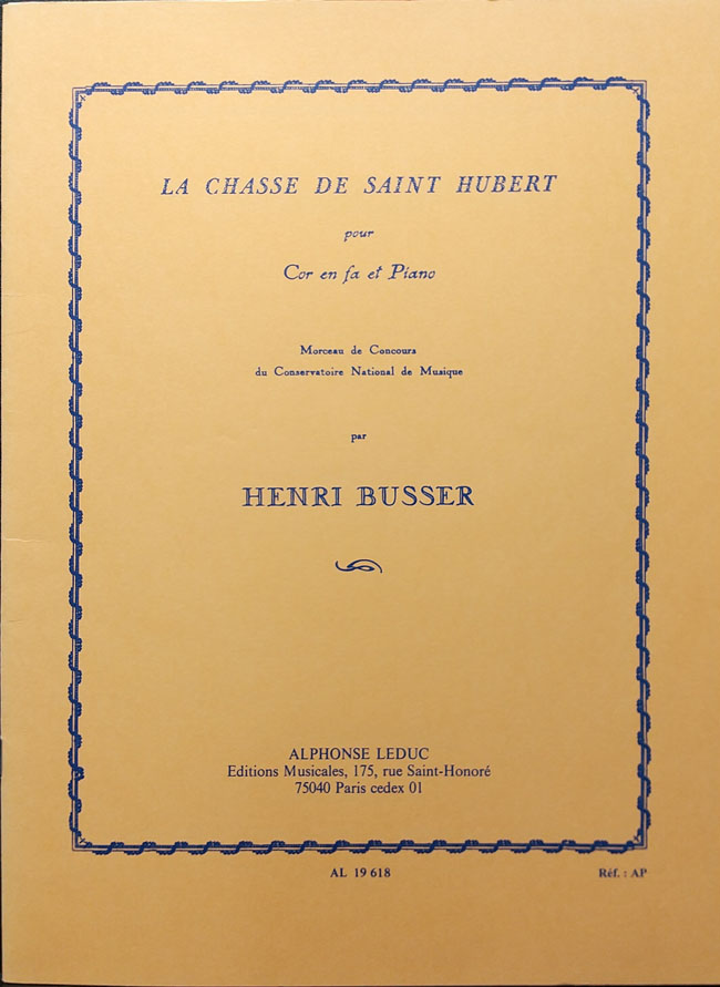 ビュッセル / 聖ユベールの狩猟曲 op. 99（ホルン洋書)