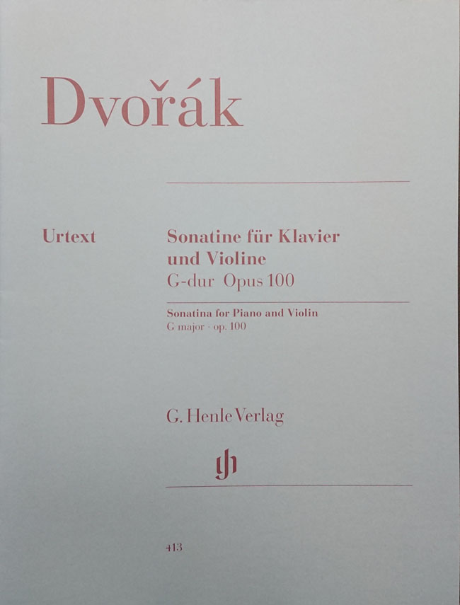 ドヴォルジャーク / バイオリンとピアノのためのソナチネ ト長調 Op.100 （原典版）（ヴァイオリン洋書）