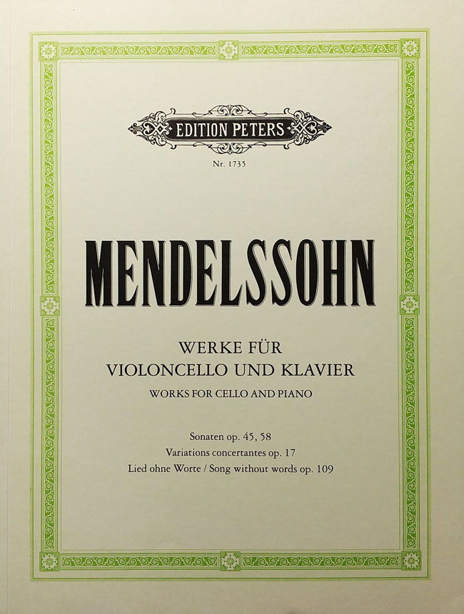 メンデルスゾーン / チェロとピアノのためのオリジナル作品集 (チェロ洋書)