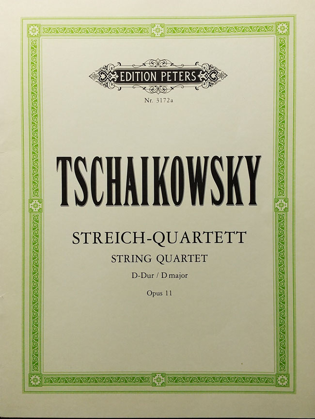 【弦楽4重奏】チャイコフスキー / 弦楽四重奏曲 第一番 ニ長調 Op.11（弦楽器洋書）