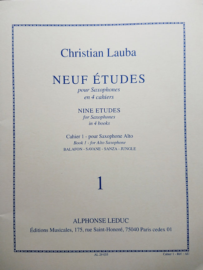 Alphonse Leduc ロバ（ラウバ）/9つのエチュード 第1分冊、第1番-第4番（サックス洋書） ルデュック