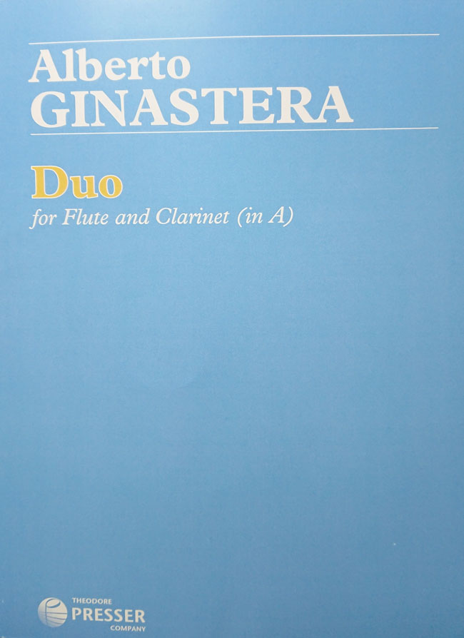 【FL&CL】ヒナステラ/フルートとクラリネットのための二重奏曲（木管二重奏洋書)